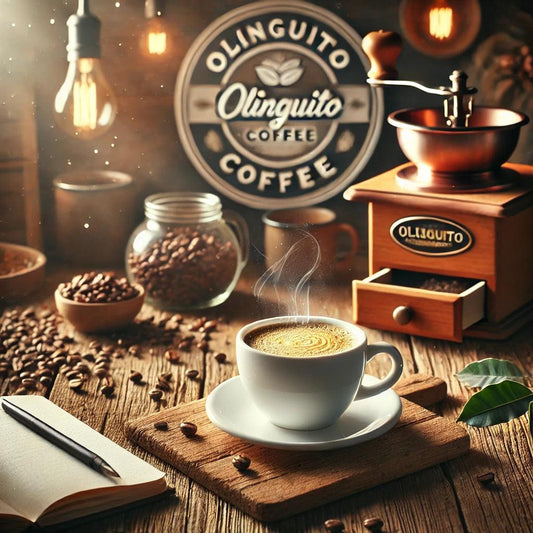 Premium Mocha Latte with Olinguito Coffee - Bitterroot Blend - Dark Blue