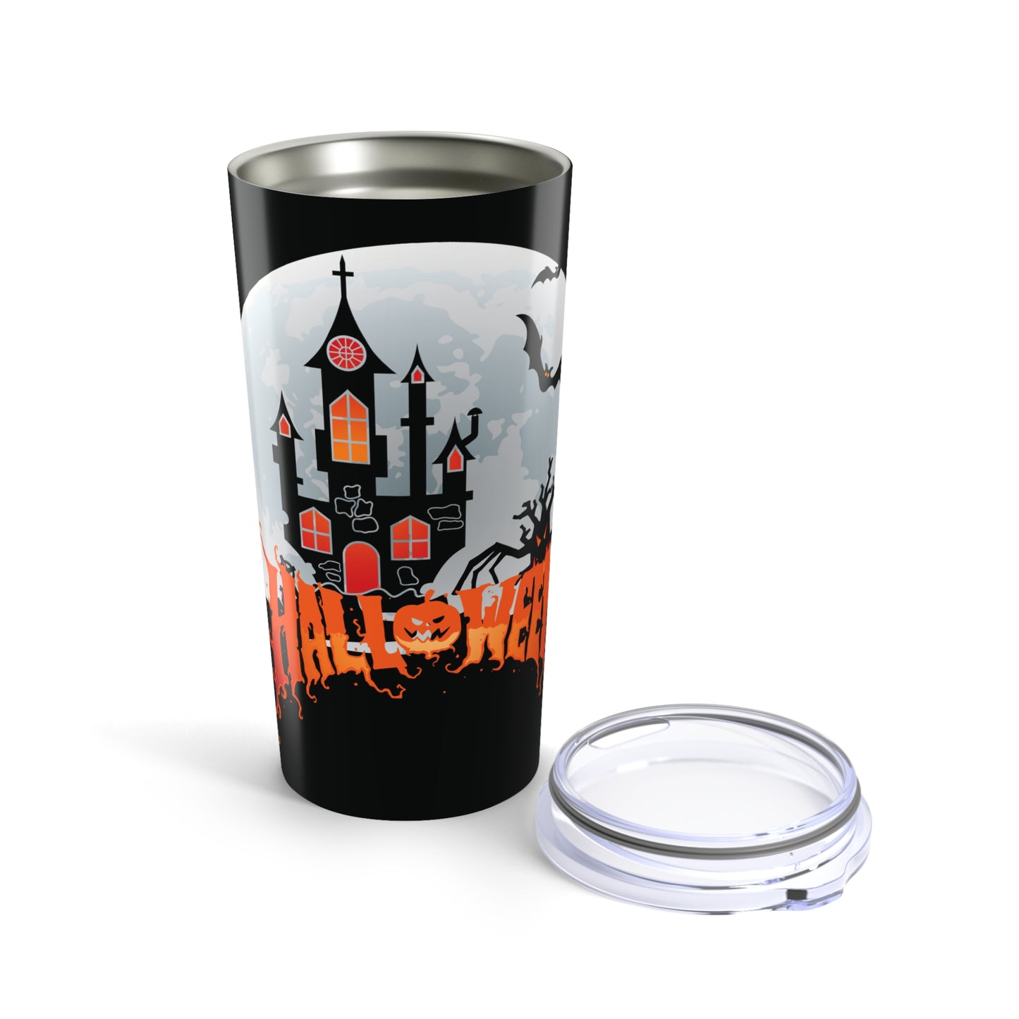 Halloween Tumbler Black Castle Black Owl Vampire Bats 20oz