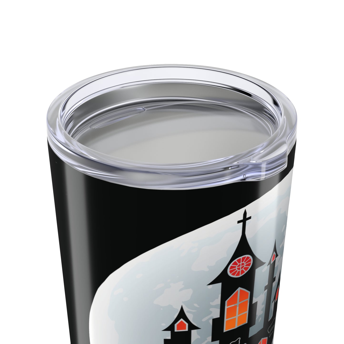 Halloween Tumbler Black Castle Black Owl Vampire Bats 20oz