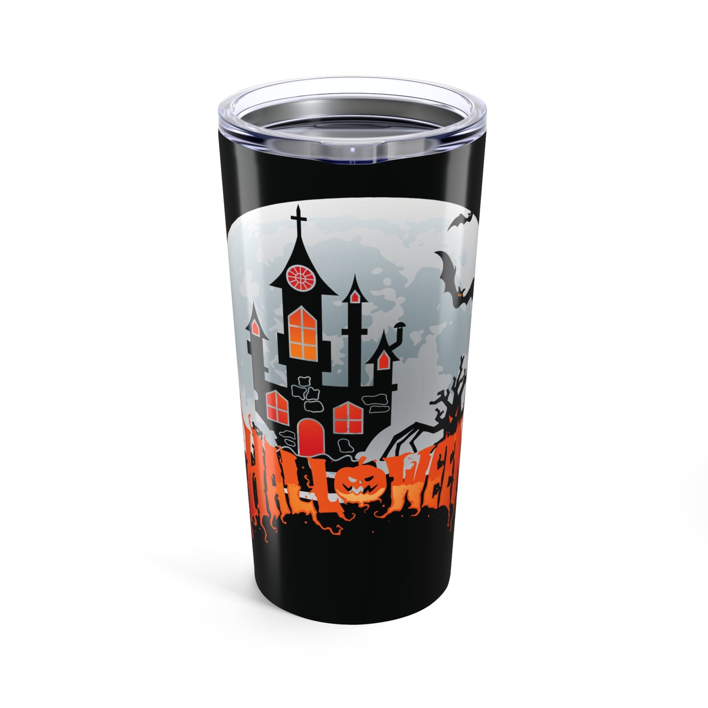 Halloween Tumbler Black Castle Black Owl Vampire Bats 20oz