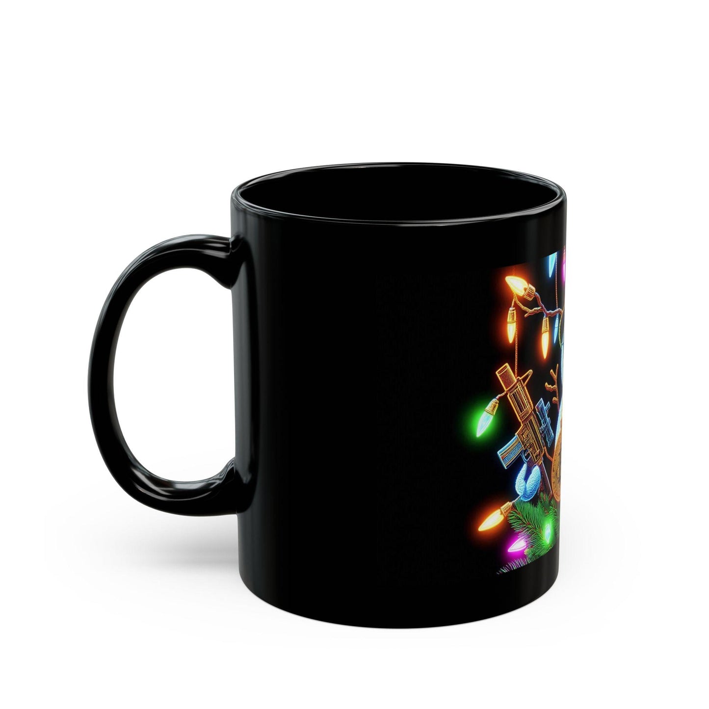 Cool Bitcoin Christmas Mug | Festive Snowman with Crypto Style, 11oz - Dark Blue