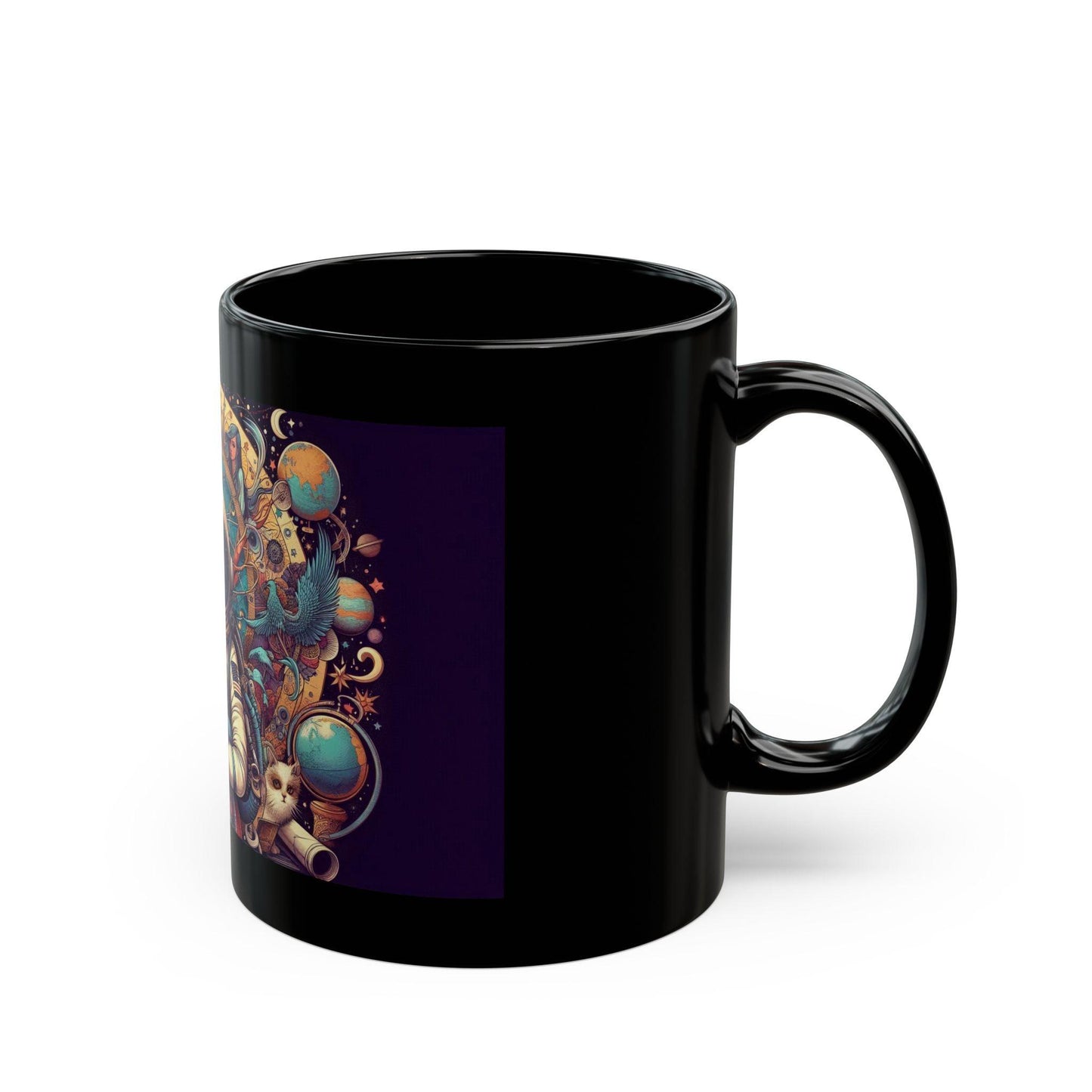 Celestial Explorer Mug - Unique Astronaut Design for Space Enthusiasts, 11oz - Dark Blue