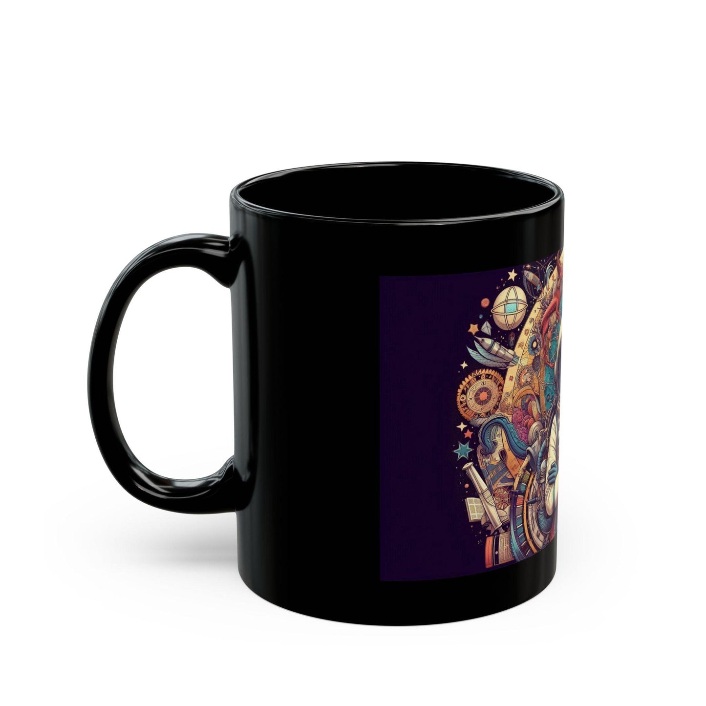Celestial Explorer Mug - Unique Astronaut Design for Space Enthusiasts, 11oz - Dark Blue