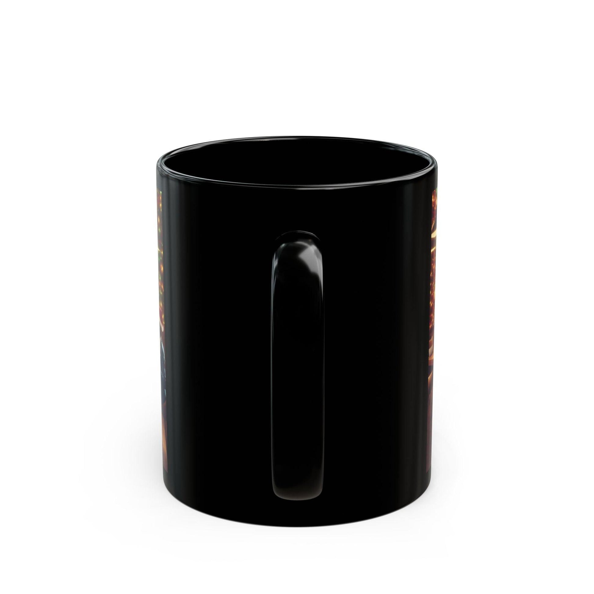 Alien Christmas Café Mug - A Festive and Out-of-This-World Design, 11oz - Dark Blue