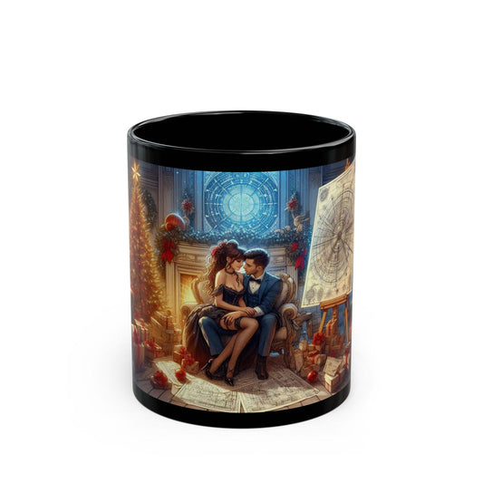 Epic Lovers Christmas Mug - A Romantic Holiday Keepsake, 11oz - Dark Blue