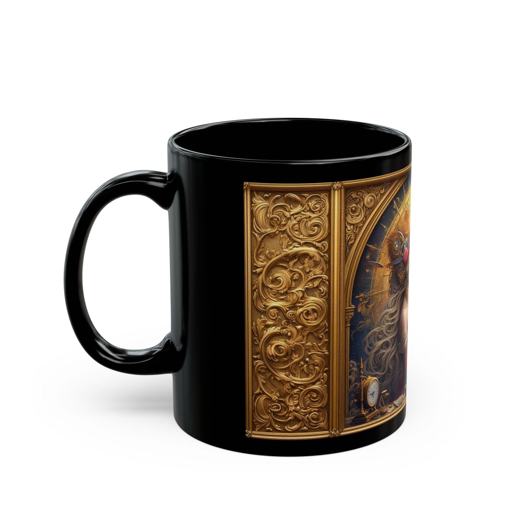 Epic Lovers Steampunk Mug - A Timeless Love Story in Art, 11oz - Dark Blue