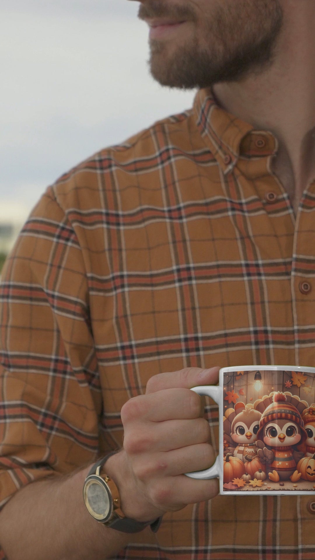 thanksgiving-harvest-mug-cute-turkey-trio-with-pumpkins-and-fall-leaves-11oz-white-mug-man-holding-coffee-mug