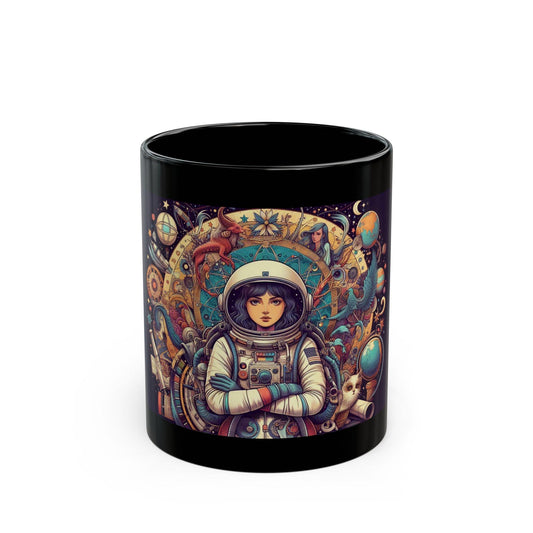 Celestial Explorer Mug - Unique Astronaut Design for Space Enthusiasts, 11oz - Dark Blue